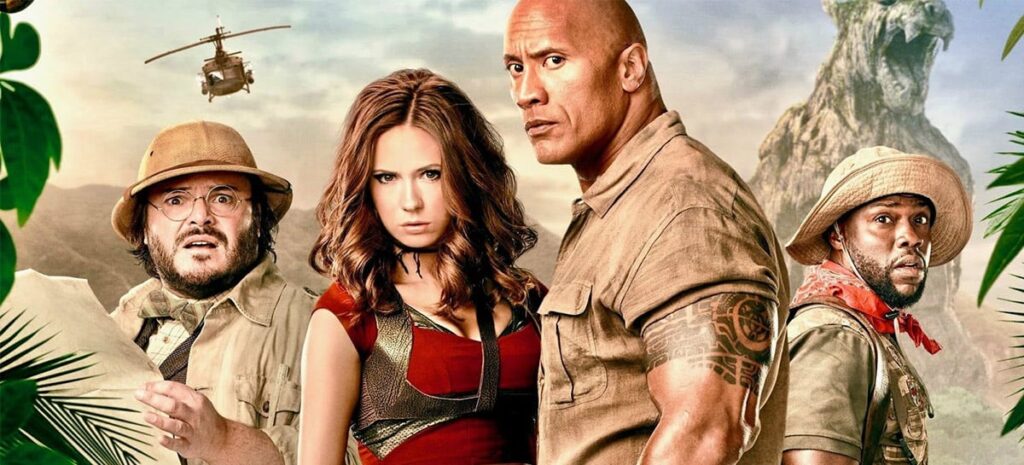 Jumanji 3 com Dwayne Johnson Kevin Hart Jack Black e Karen Gillan foi confirmado e estreia em dezembro de 2026