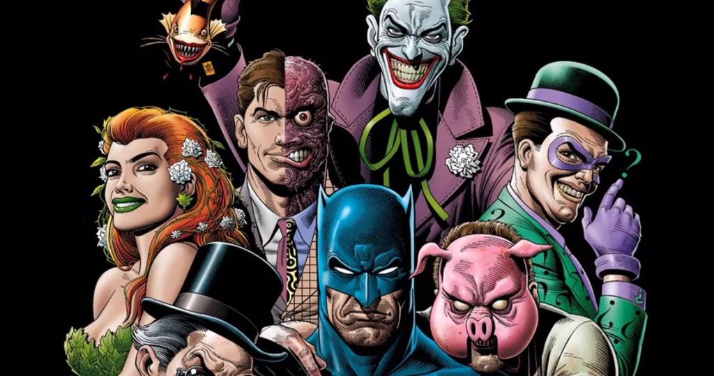 viloes do batman da dc comics quadrinhos cinema Scarface e o Ventríloquo Mulher-Gato Ra’s al Ghul Duas-Caras Sr. Freeze